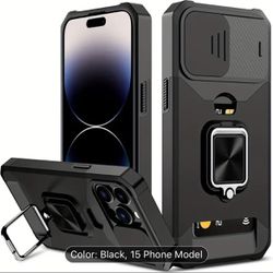 IPhone Shockproof, Heart Phone Case With Metal Stand And Card Slot