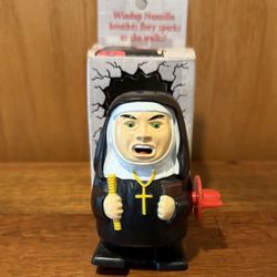 Vintage 1997 THE NUN NunZilla Wind Up Walking Sparking Toy Works + BOX