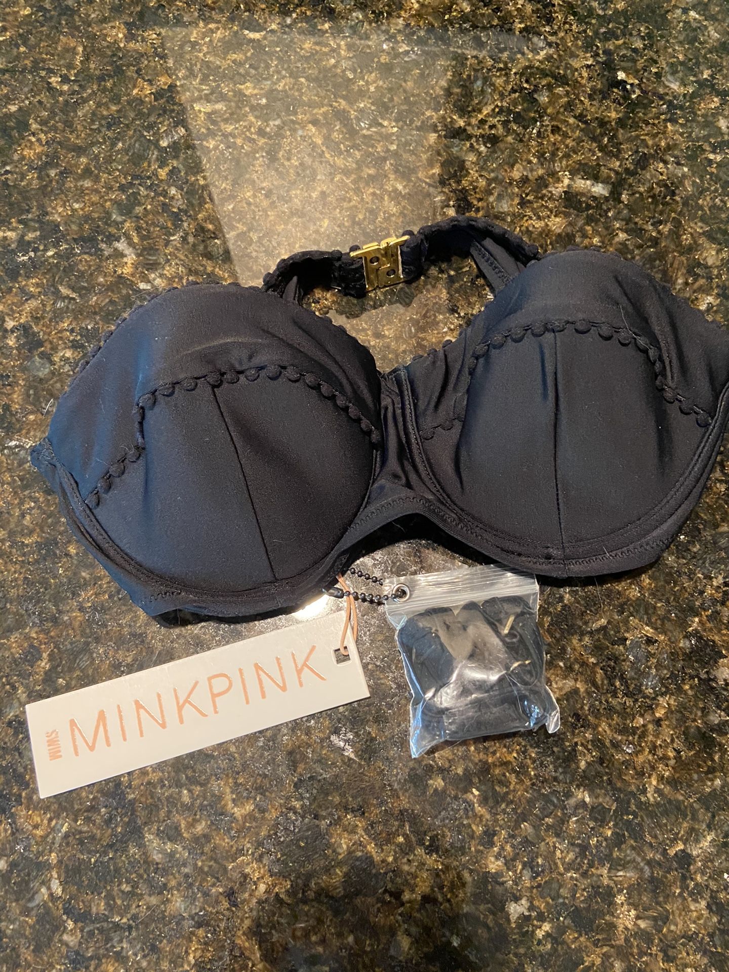 MINKPINK Convertible Bikini Top - Black Small