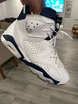 Air Jordan 6 White Midnight Navy Sneakers