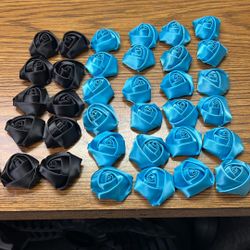 Satin Roses - Blue And Black 