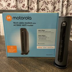 Motorola 16x4 Cable Modem Plus AC1900 WiFi Router 