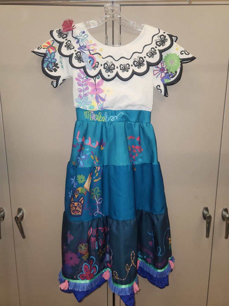 Disney Store Mirabel Encanto Costume Dress Girls Size 9-10 Halloween Dress Up