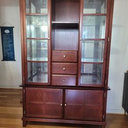 Cherry Wood China Cabinet 