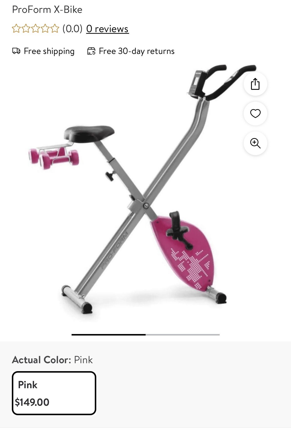 Foldable Stationary Exercise Bike - Pink