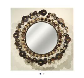 Raindrops Metal sculpture Mirror 38” Dia