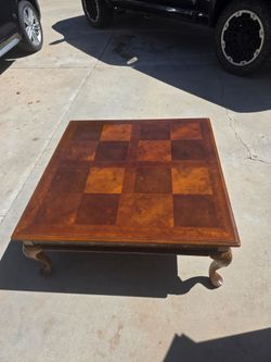 Large Square Wood Coffee Table – 37” x 37” – $100