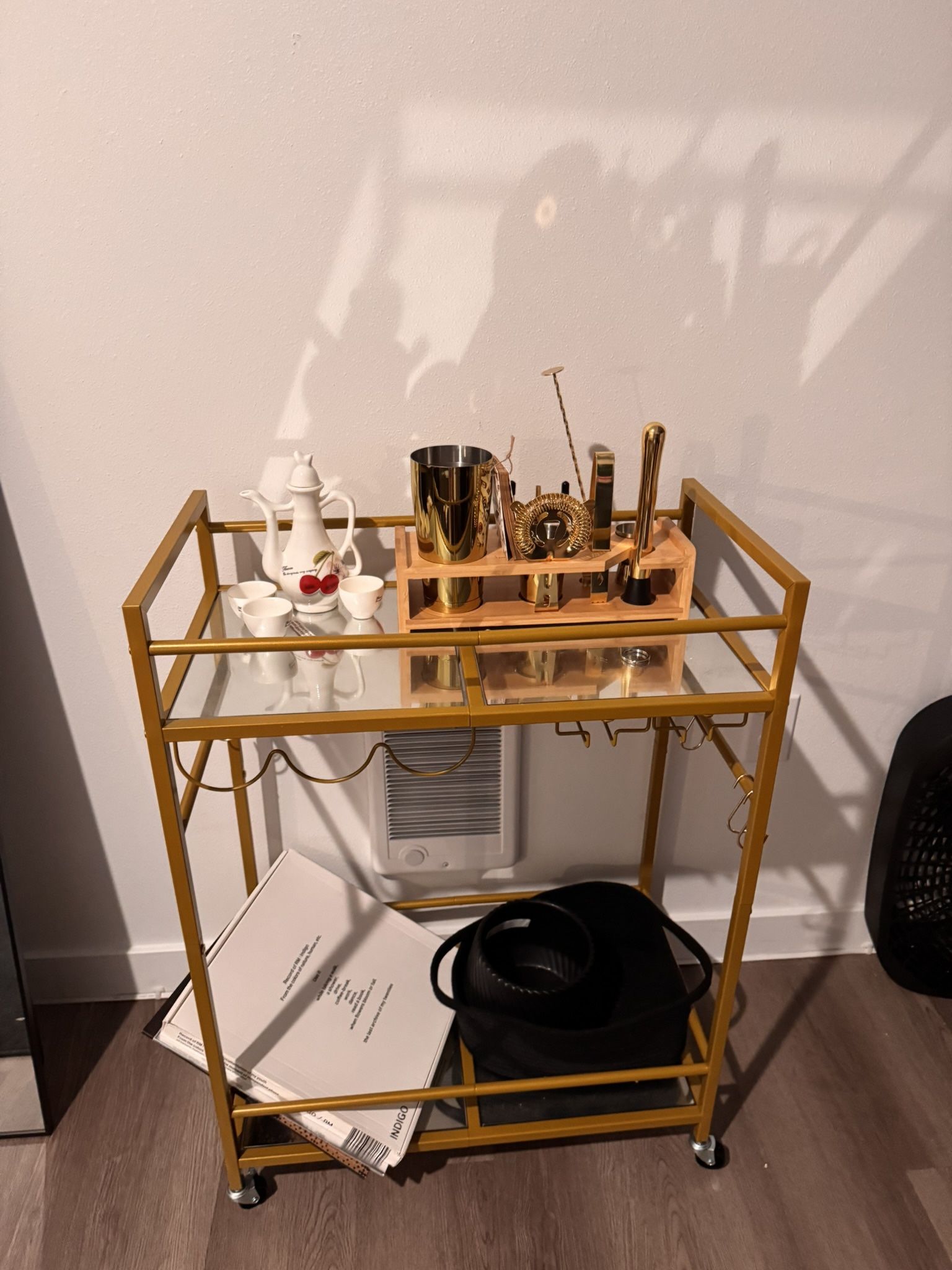 Gold Alcohol Bar Cart