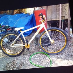 29in White And Gold  Throne  BMX Bike Ready To Ride 