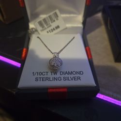 Real 1/10 Carat Diamond Necklace