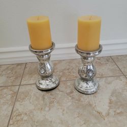 Candles 🕯 With Silver And Stone Holders