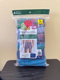 New Fruit of the Loom Men’s Boxers 6 Pack Large