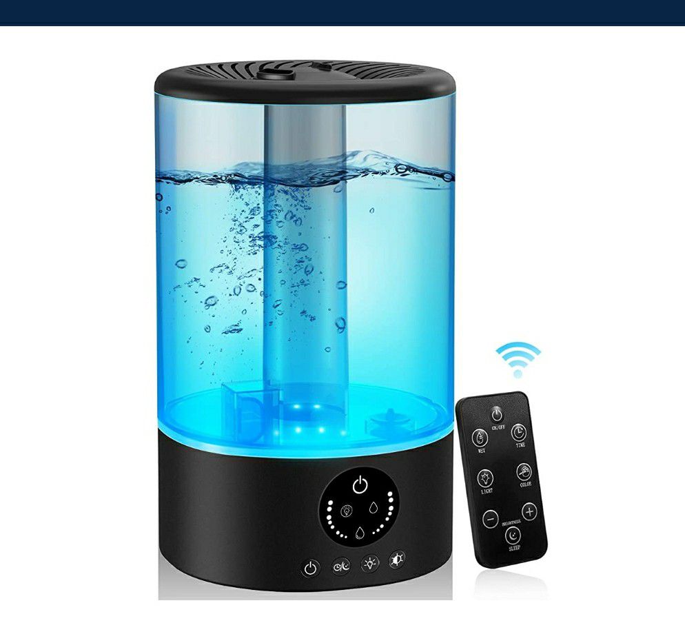 Cool Mist Humidifier, 3L Top Fill Ultrasonic with 7-Color Night Light and Remote NEW ½ PRICE