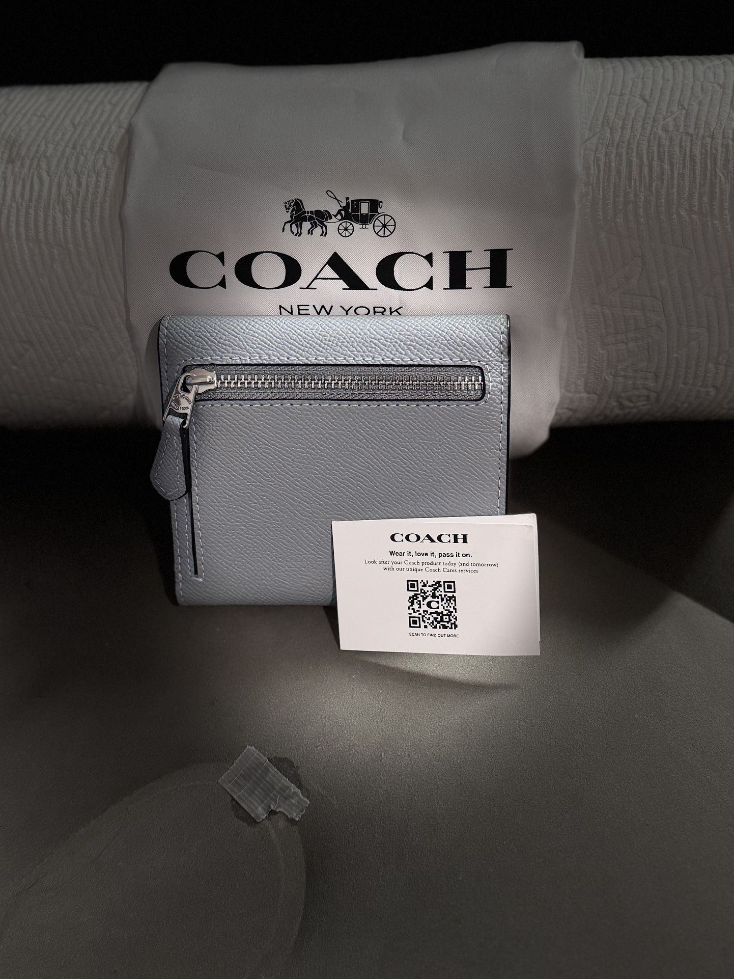 Coach Wyn Small Wallet In Grey Blue