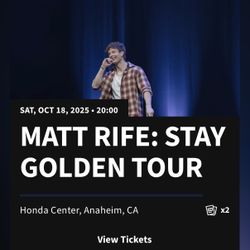 2 tickets to Matt Rife show
