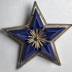 Vintage “1955” Blue star enameled pendant