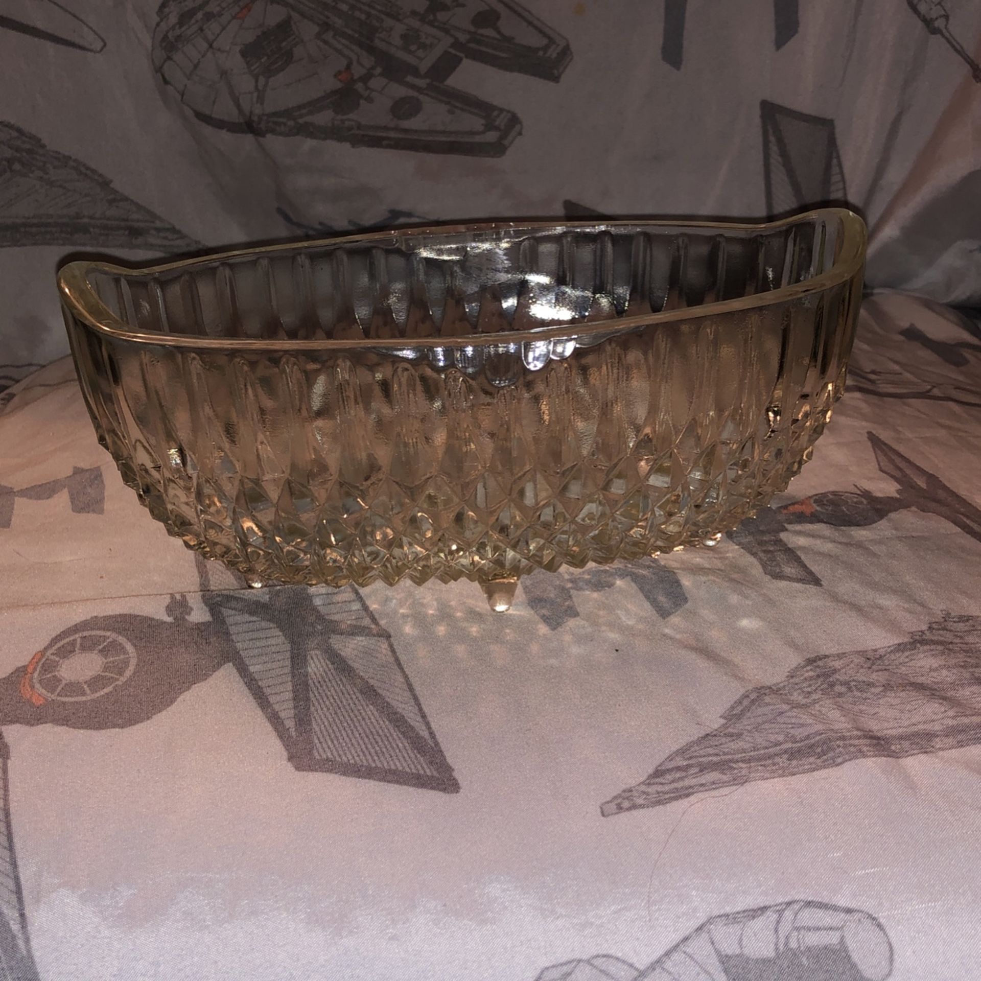 Footed glass bowl