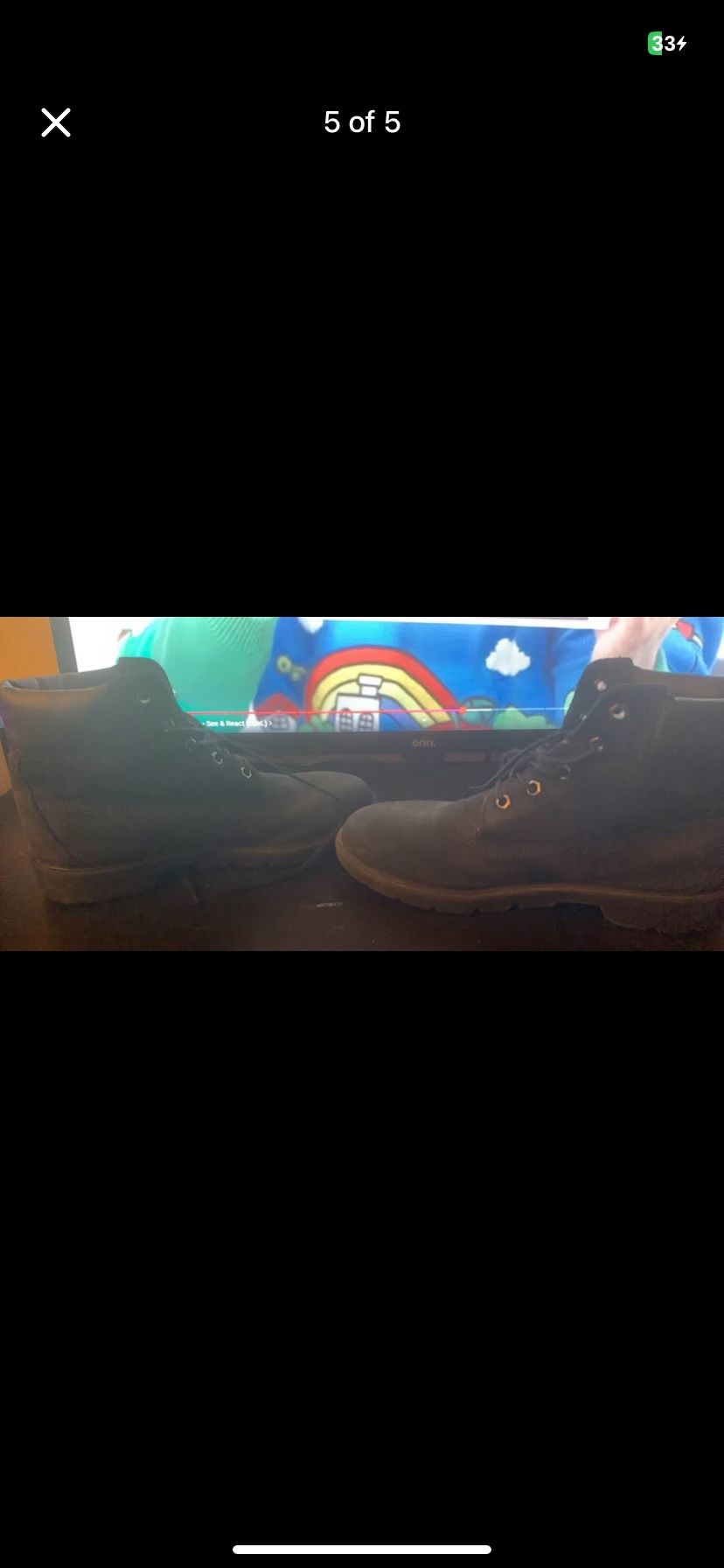 Black timberlands SIZE 5.5 in boys