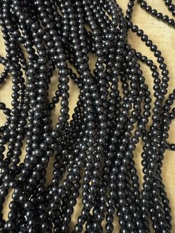 5 15” STRANDS OF BLACK ONYX GEMSTONE 6MM ROUND BEADS