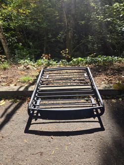 Black Steel Roof Rack Cargo Basket