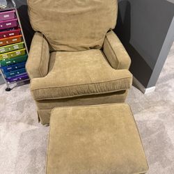 Land Of Nod Sliding Recliner And Ottoman