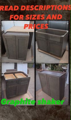 New Kitchen cabinets! Graphite shaker! All sizes and prices are listed on the description!👁️👁