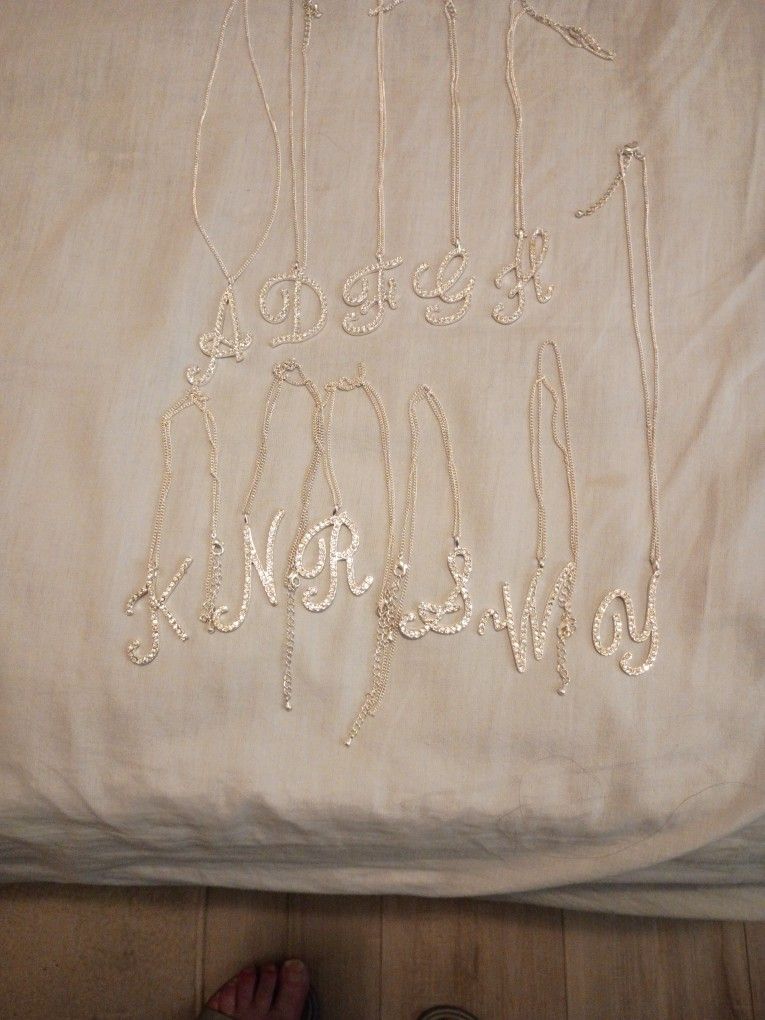 Initial Crystal Silver Necklace