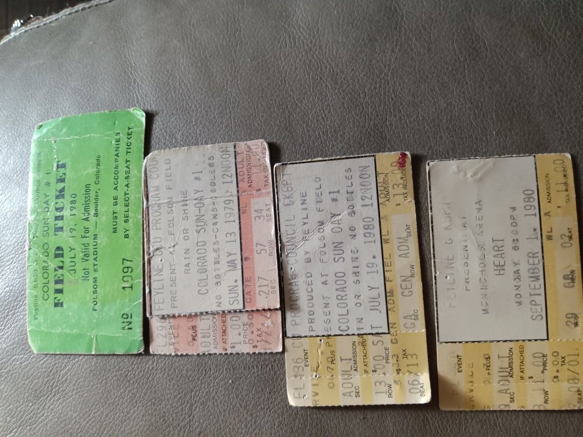 Vintage Concert Tickets 1978 79