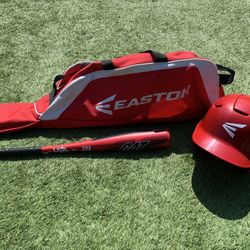 Kid Baseball Bat, Helmet, and Bag