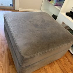 Gray Ottoman with Cushion 