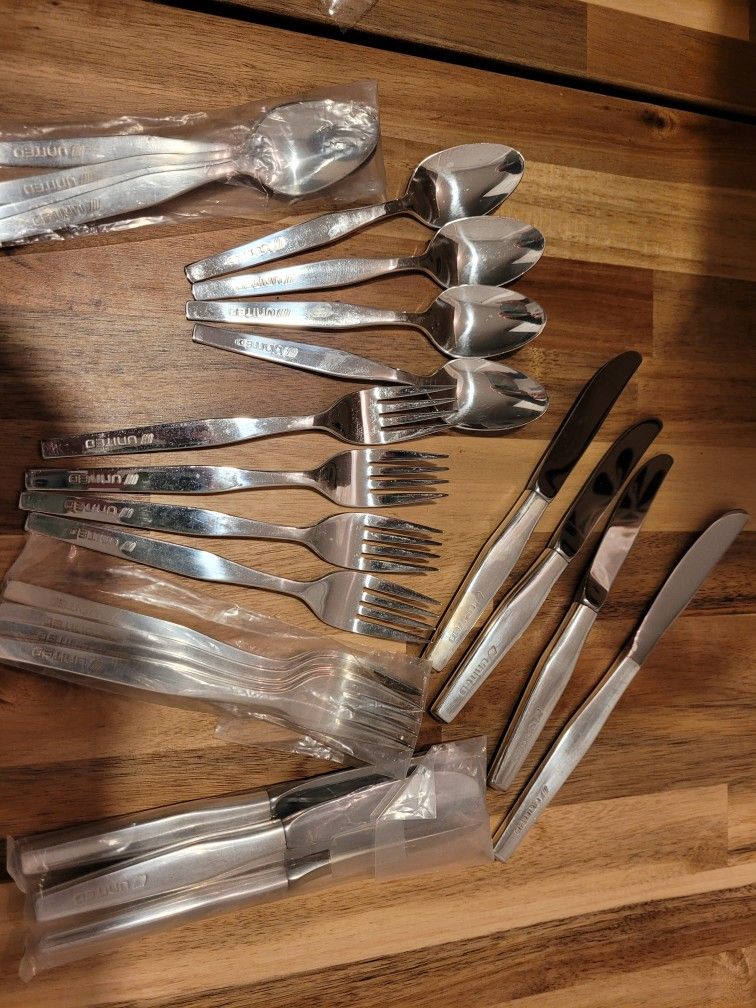 Vintage Silver Plated "United Airlines" Onieda silverware set/Milwaukie