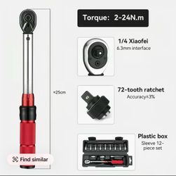 ROCKBROS 1/4 Torque 2–24Nm Micrometer Click Torque Wrench