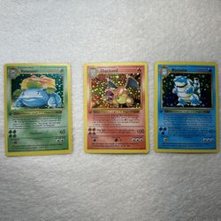 1996 Pokémon Charizard, Blastoise & Venusaur Fanmade Collector Cards - Base Set