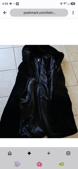 X large faux fur dark brown knee length coat