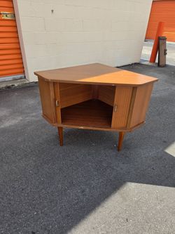Mid-Century Modern Corner TV Cabinet