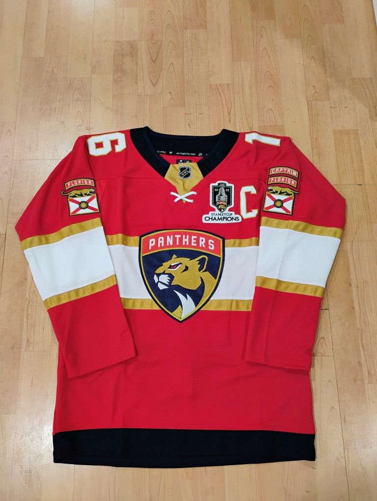 Aleksander Barkov Florida Panthers Red Jersey With Championship Patch 