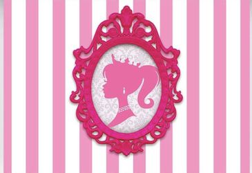 Pink & White Stripes Doll Head Backdrop