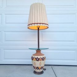 1970s Southwestern Floor Lamp with Side Table Boho