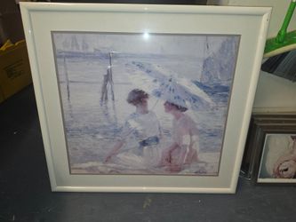 Framed Impressionist Ladies with Parasol Wall Art