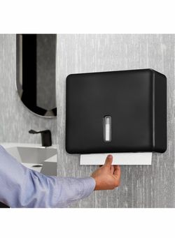 Multifold Paper Towel Dispenser Wall Mount (Black) – Large Capacity C-Fold, Trifold, and Folded Commercial Hand Towels Holder for Bathroom & Restroom 