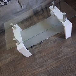 Glass And Aluminum Coffee Table