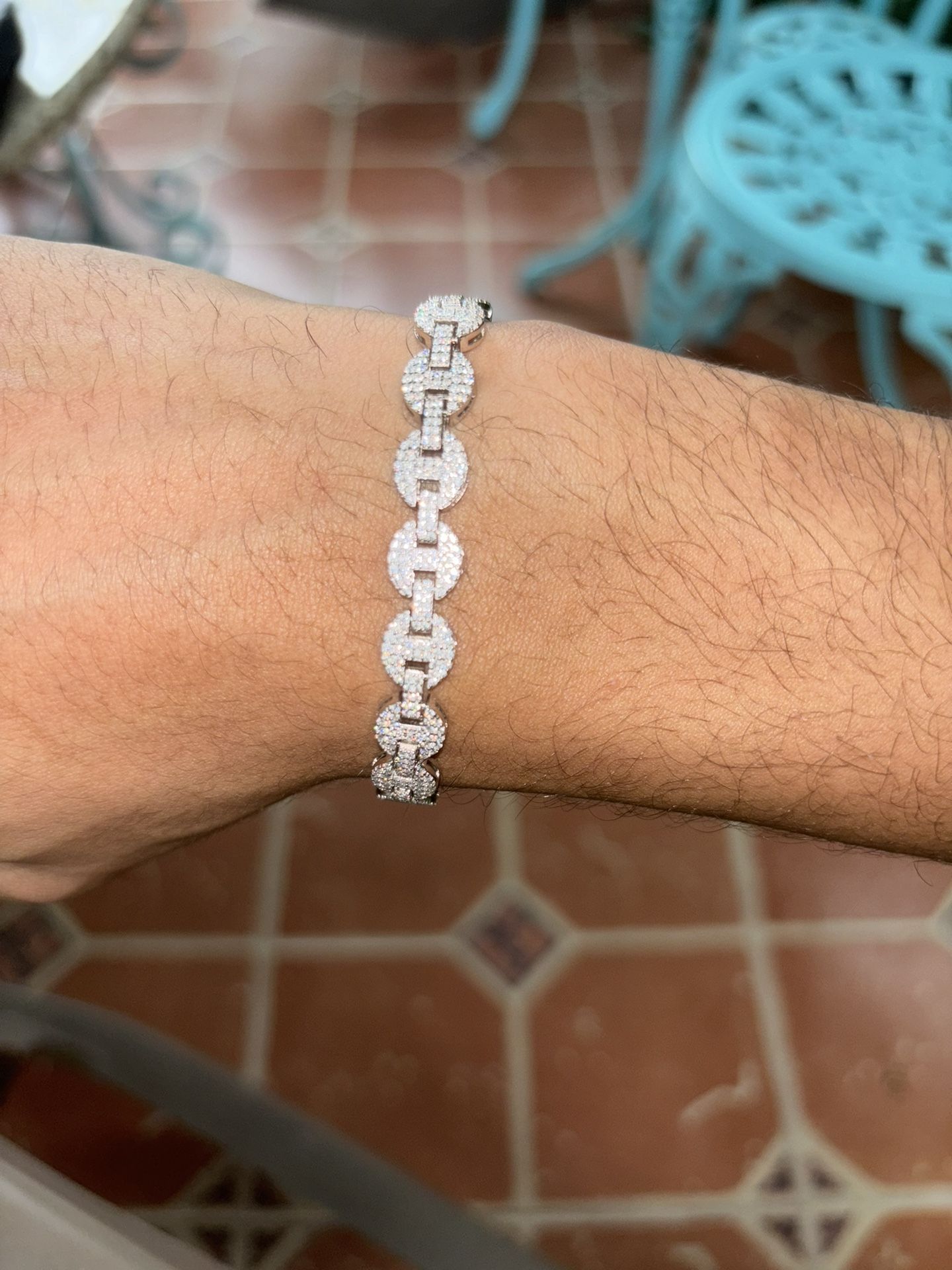 Silver Diamond Test Approved Bracelet 