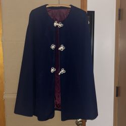 Vintage  1960 ‘s Navy Blue Poncho OS