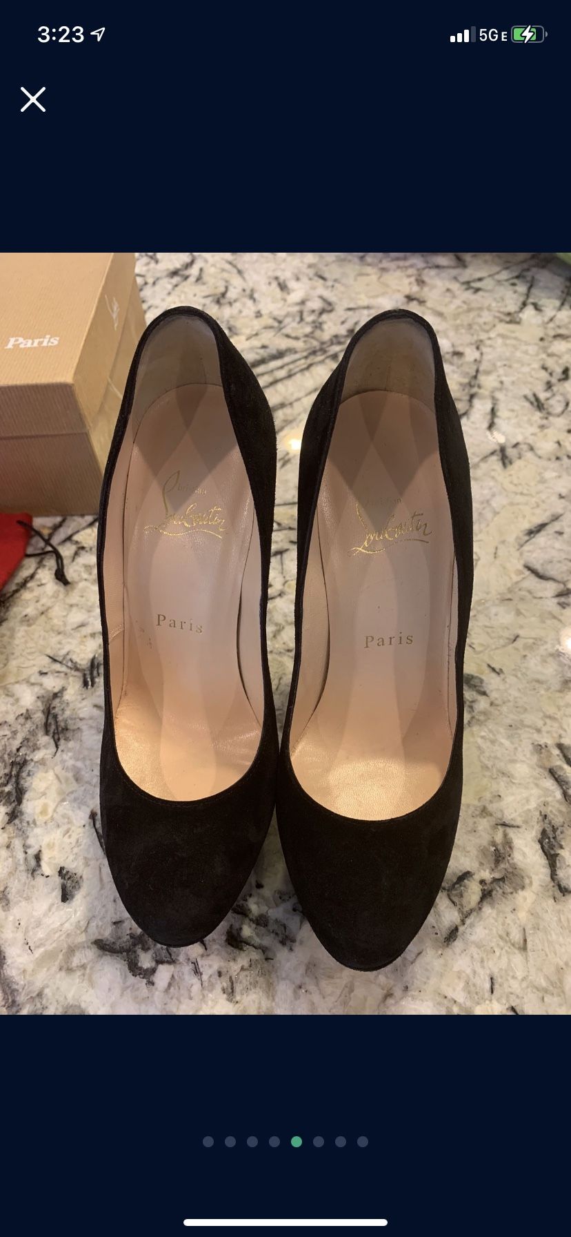 Christian louboutin Black Suede Heels $300!!!