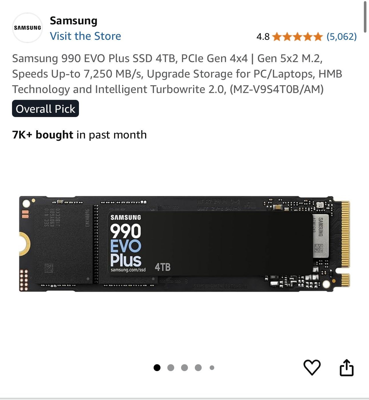 SAMSUNG 990 4TB EVO PLUS