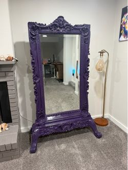 Vintage Purple Standing Mirror