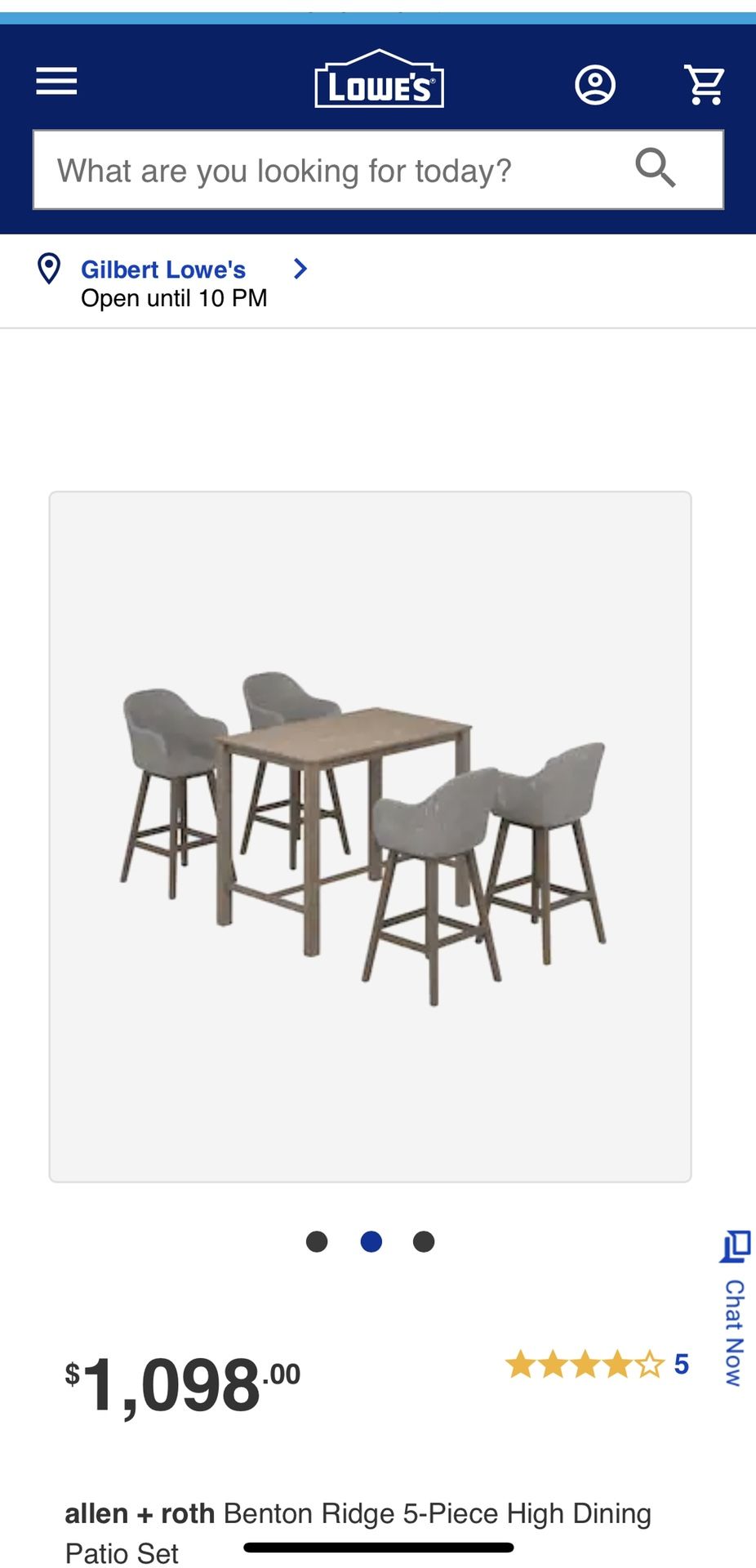Patio High Chairs Dining Set