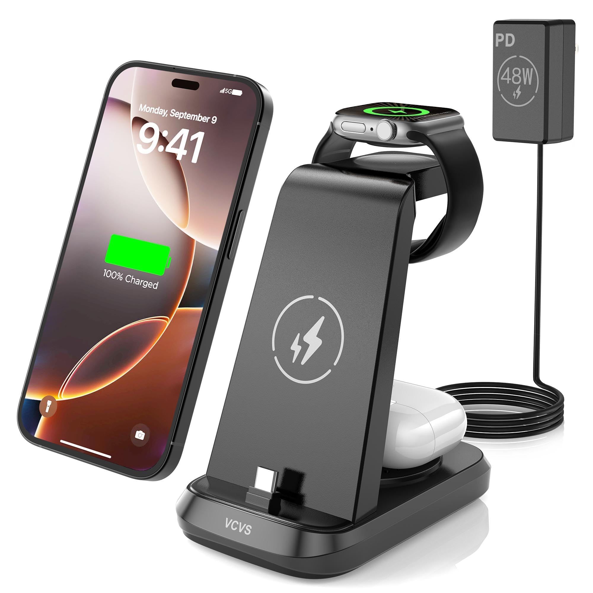 Super Fast 3 In 1 Charging Station For Apple Devices, USB C Fast Charger For IPhone 16/15 Series, Wireless Charger Compatible With Apple Watch Ult
