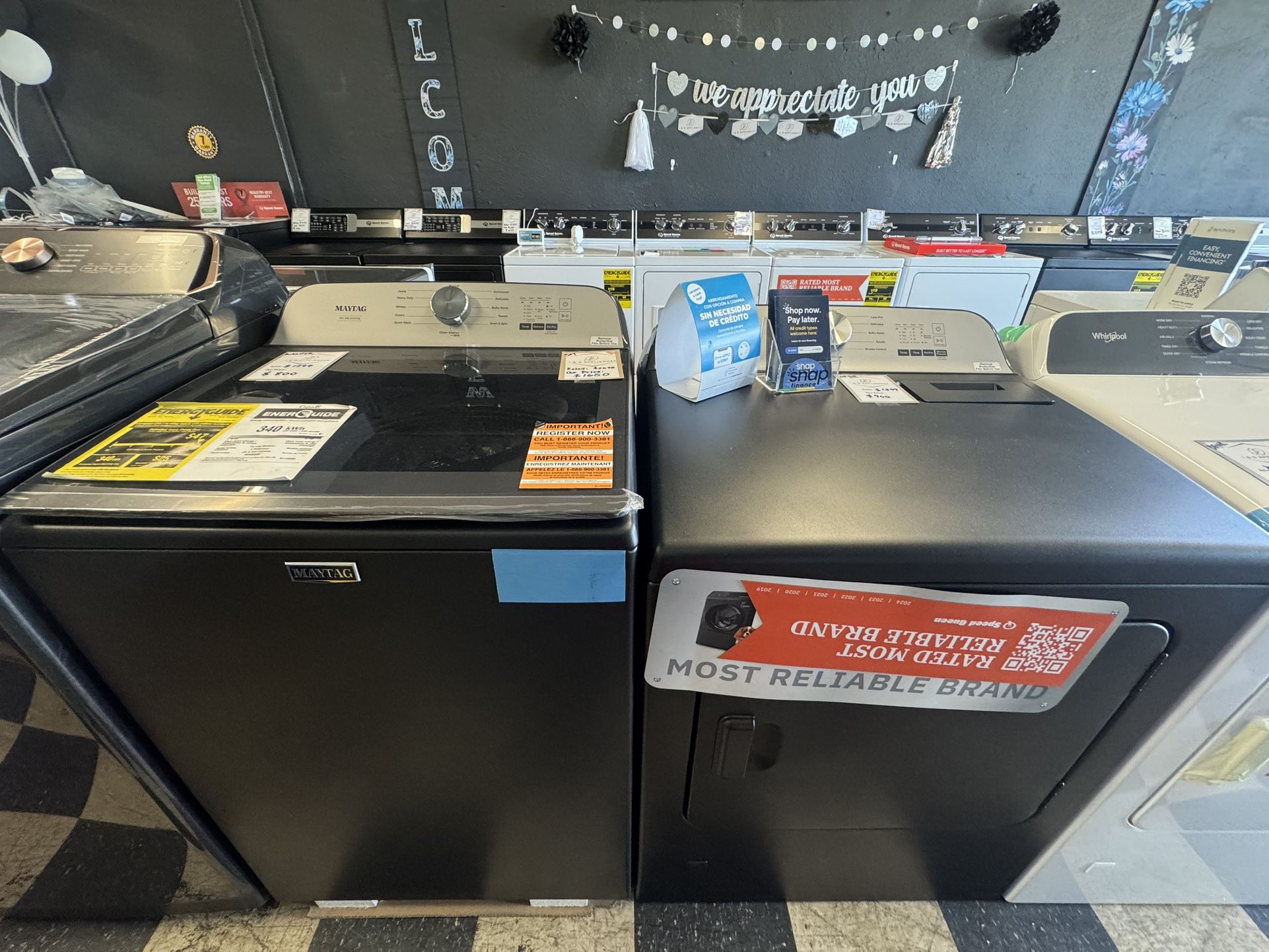 Whirlpool Washer And Dryer Set In Volcano Black