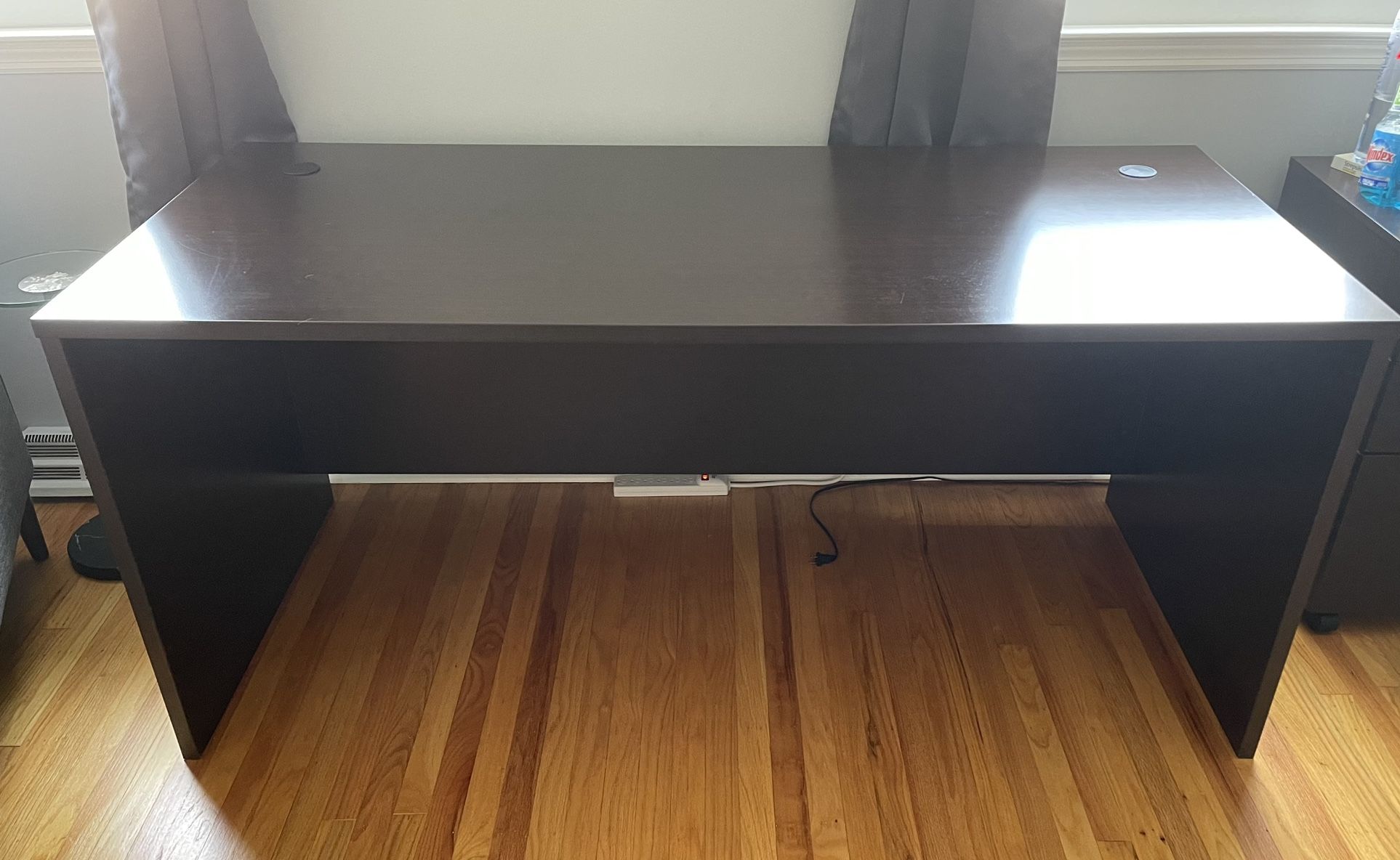 66”W x 30”D Dark Cherry Laminate Desk